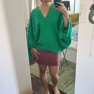 ZARA green flowy blouse, medium or large